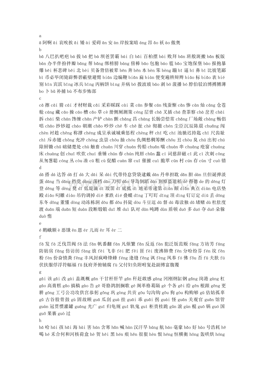 《现代汉语常用字表》常用字2500字、次常用字1000字并标拼音文库.doc_第1页