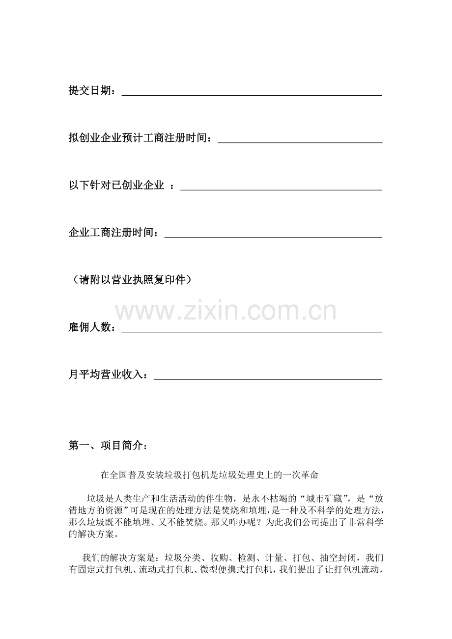 垃圾分类项目_商业策划书.doc_第2页