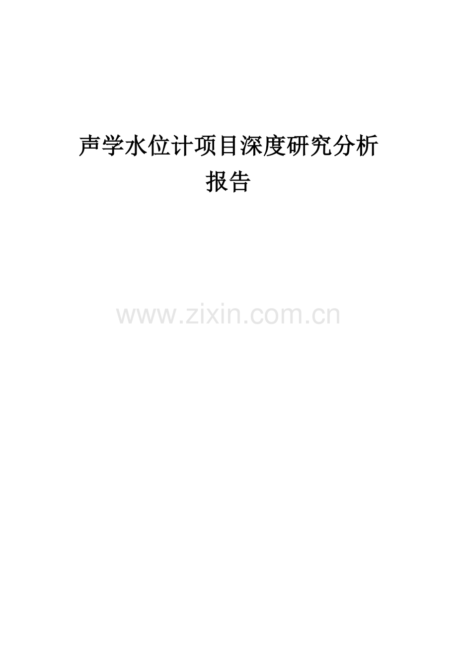 声学水位计项目深度研究分析报告.docx_第1页