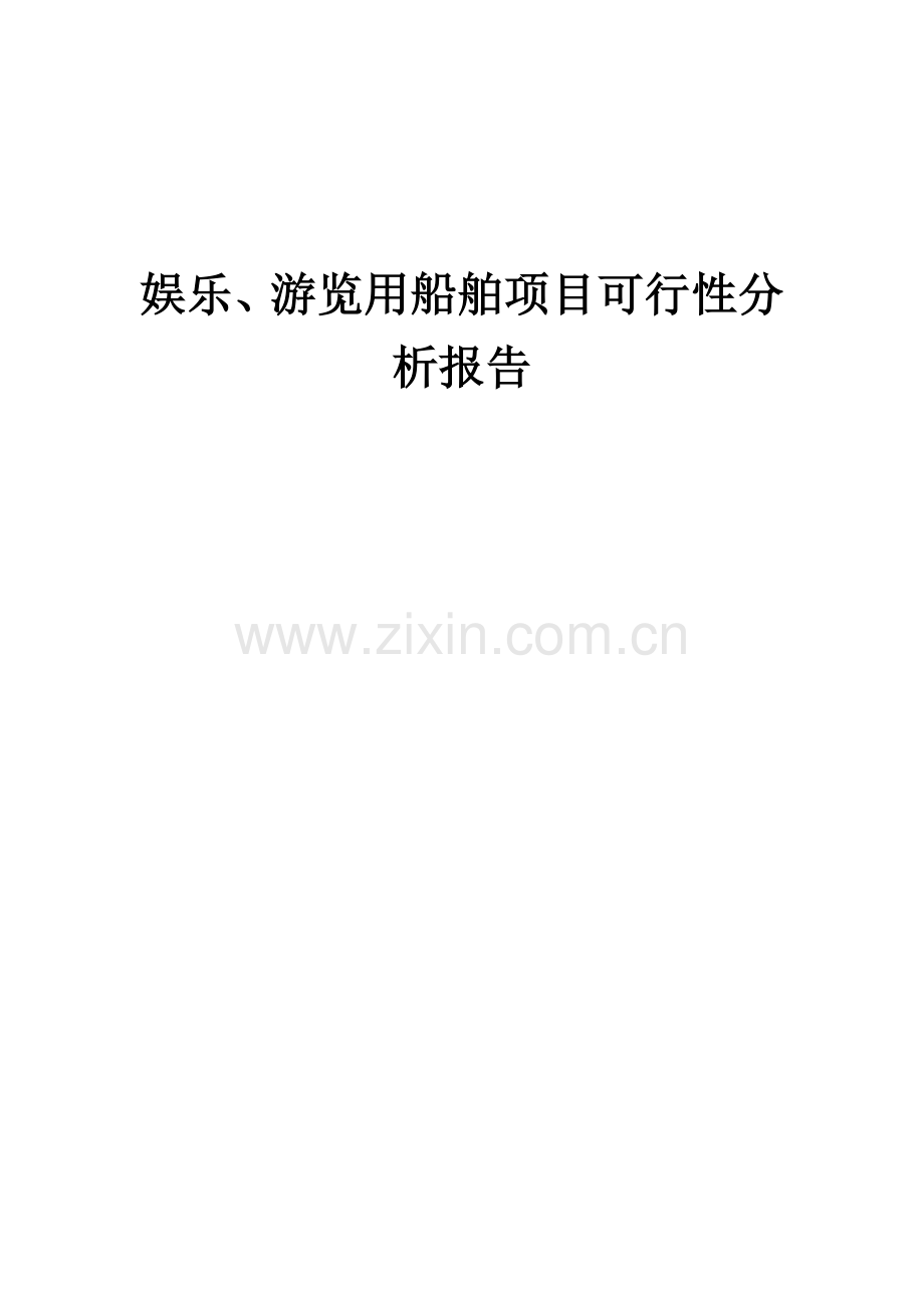 娱乐、游览用船舶项目可行性分析报告.docx_第1页