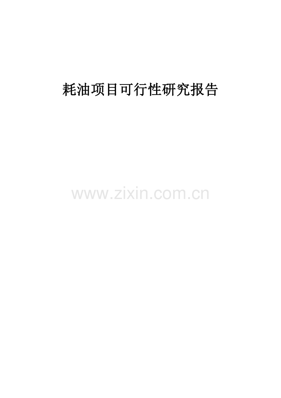 耗油项目可行性研究报告.docx_第1页
