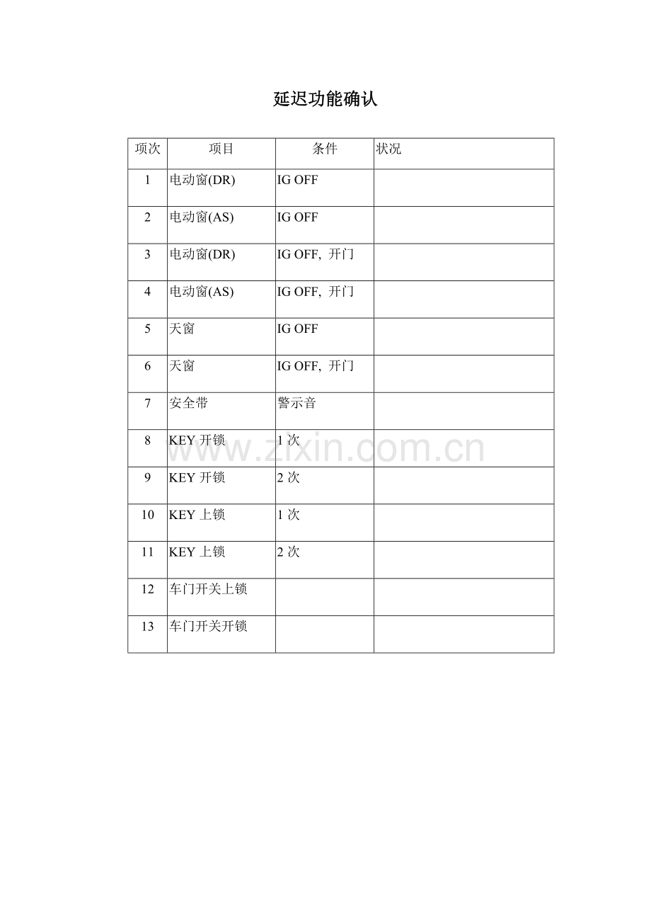 延迟功能确认实习单.doc_第1页