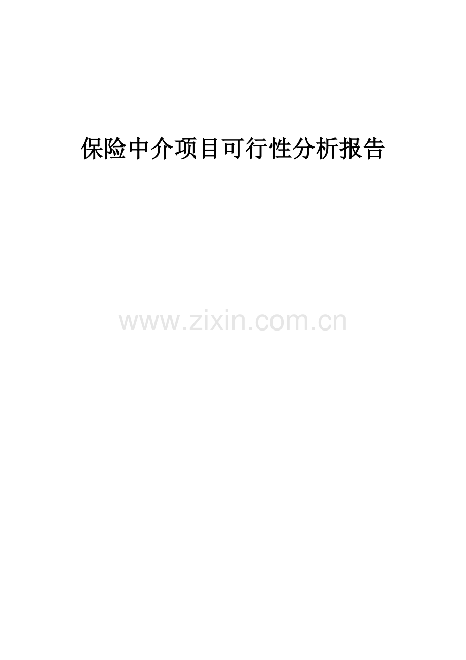 保险中介项目可行性分析报告.docx_第1页