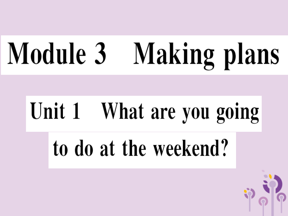 七年级英语下册 Module 3 Making plans Unit 1 What are you going to do at the weekends习题课件 (新版)外研版 课件.ppt_第1页