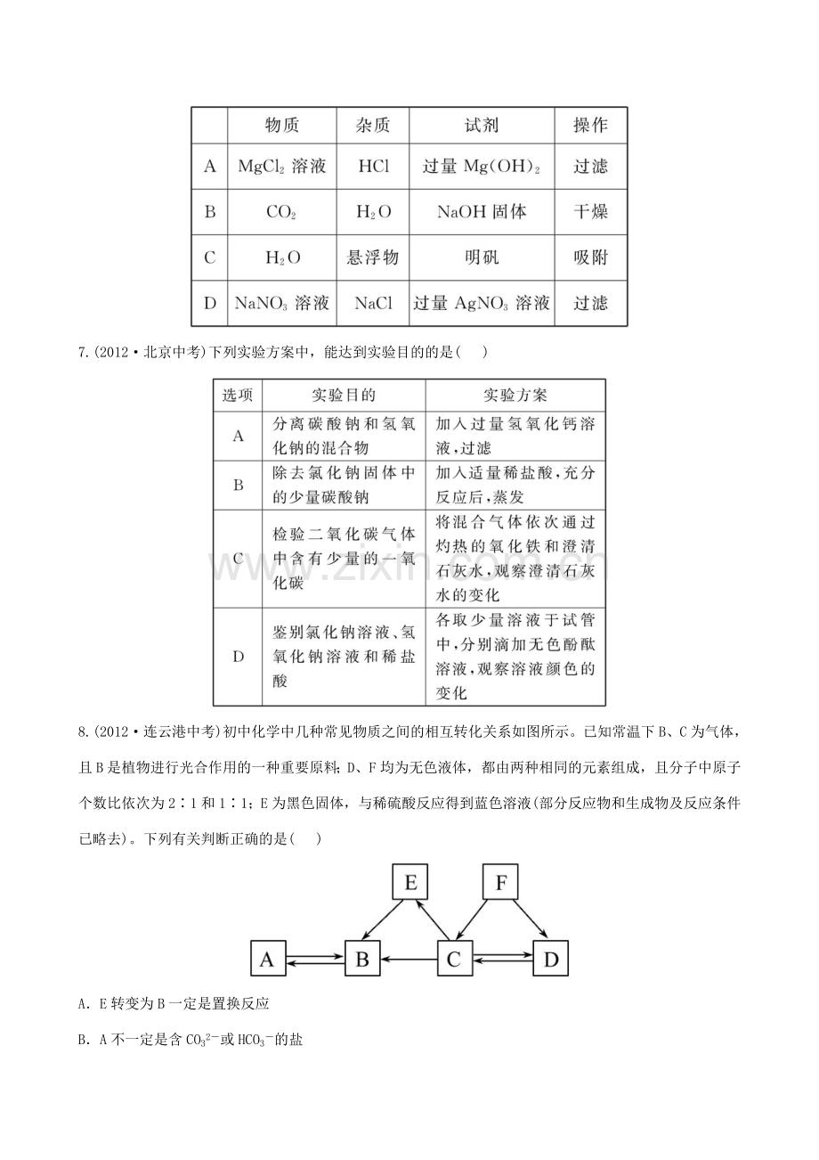 版中考化学 专项三实验的设计与评价精练精析(含中考示例) 新人教版 课件.doc_第2页