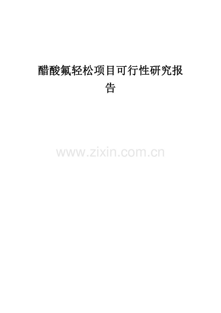 醋酸氟轻松项目可行性研究报告.docx_第1页