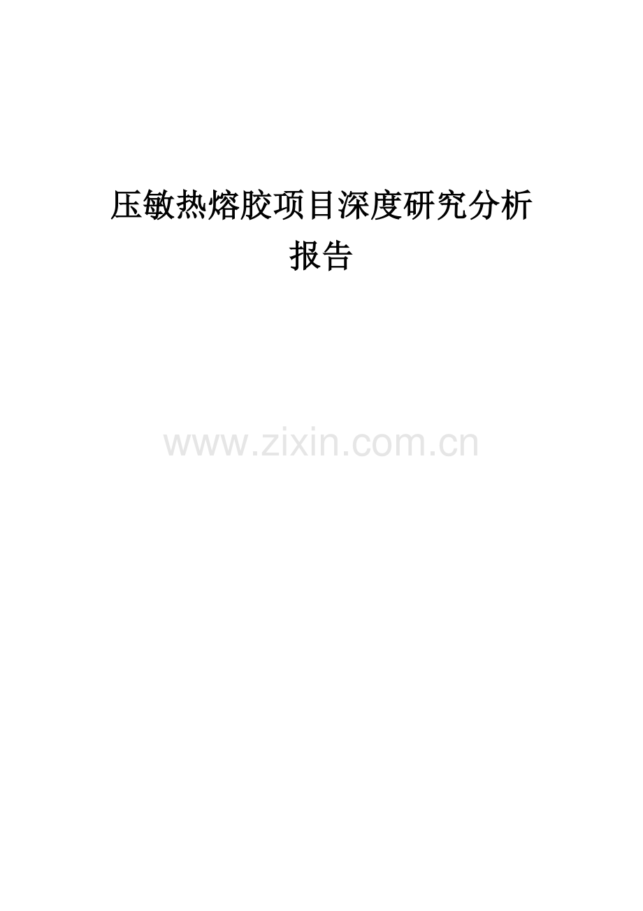 压敏热熔胶项目深度研究分析报告.docx_第1页
