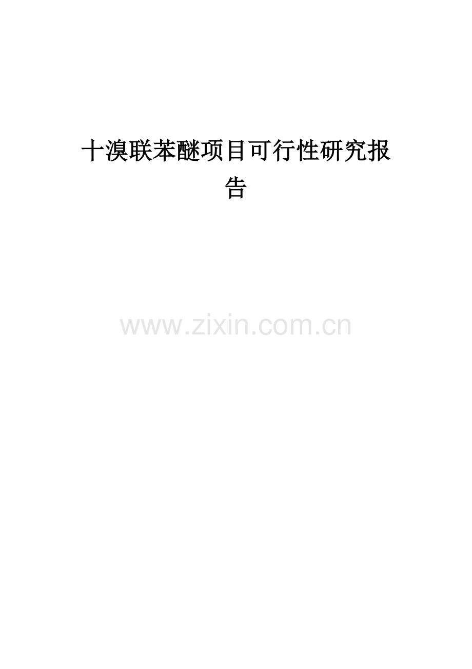 十溴联苯醚项目可行性研究报告.docx_第1页