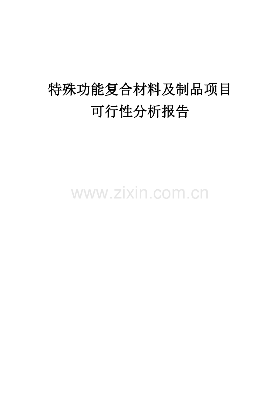 特殊功能复合材料及制品项目可行性分析报告.docx_第1页