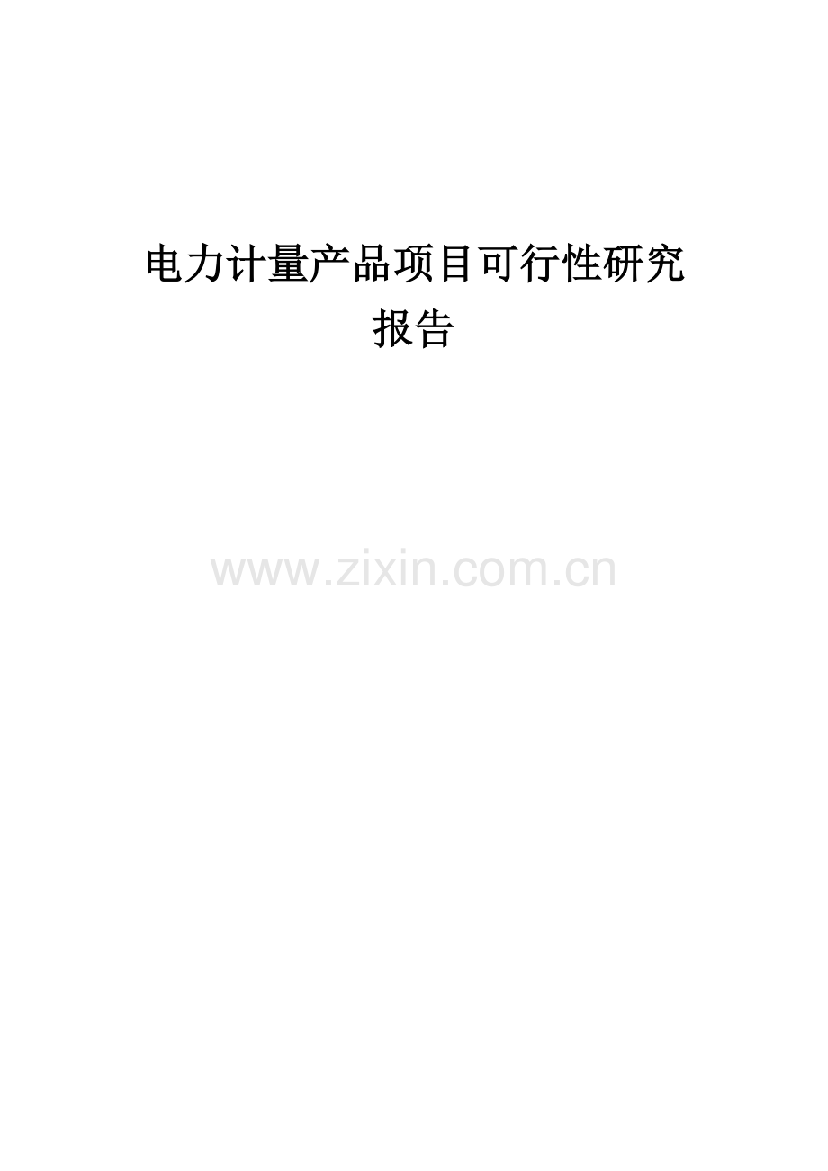 电力计量产品项目可行性研究报告.docx_第1页