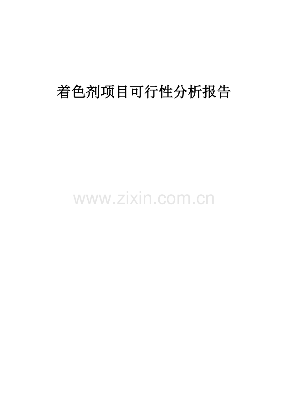 着色剂项目可行性分析报告.docx_第1页