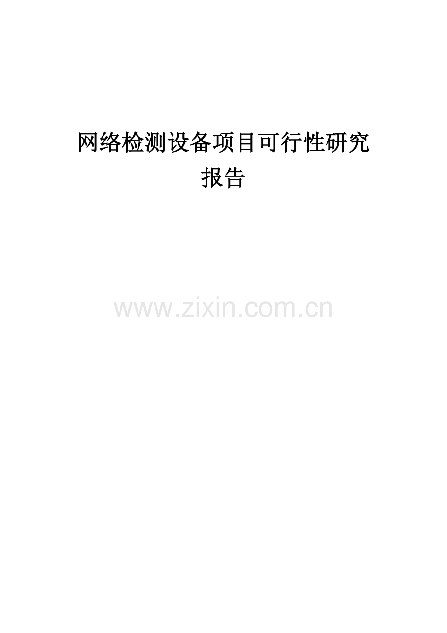 网络检测设备项目可行性研究报告.docx_第1页