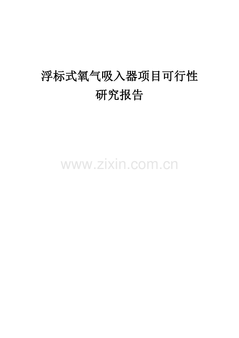 浮标式氧气吸入器项目可行性研究报告.docx_第1页
