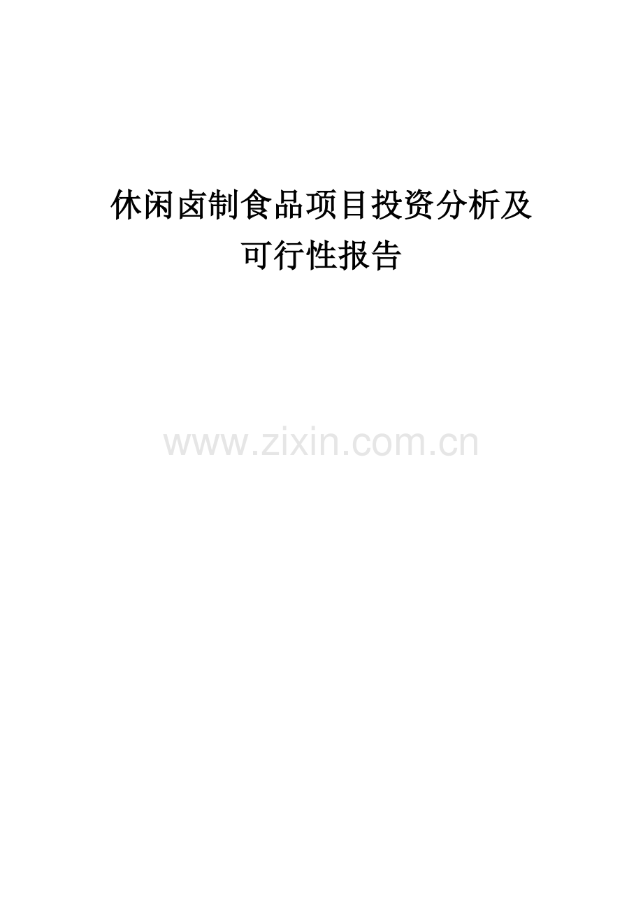 休闲卤制食品项目投资分析及可行性报告.docx_第1页