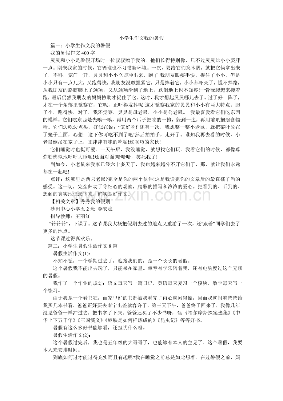 小学生作文我的暑假.doc_第1页