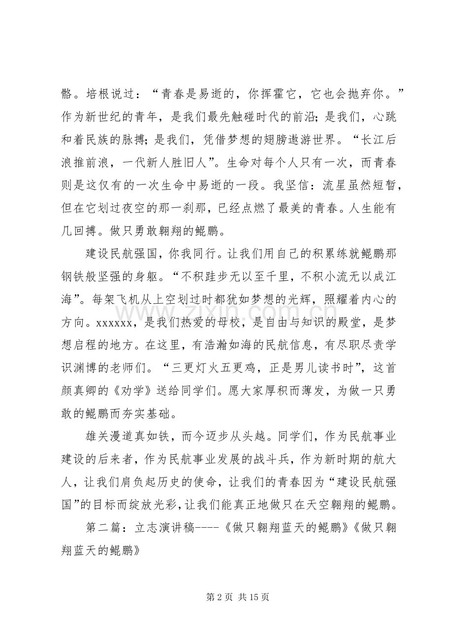 立志演讲《做只翱翔蓝天的鲲鹏》.docx_第2页