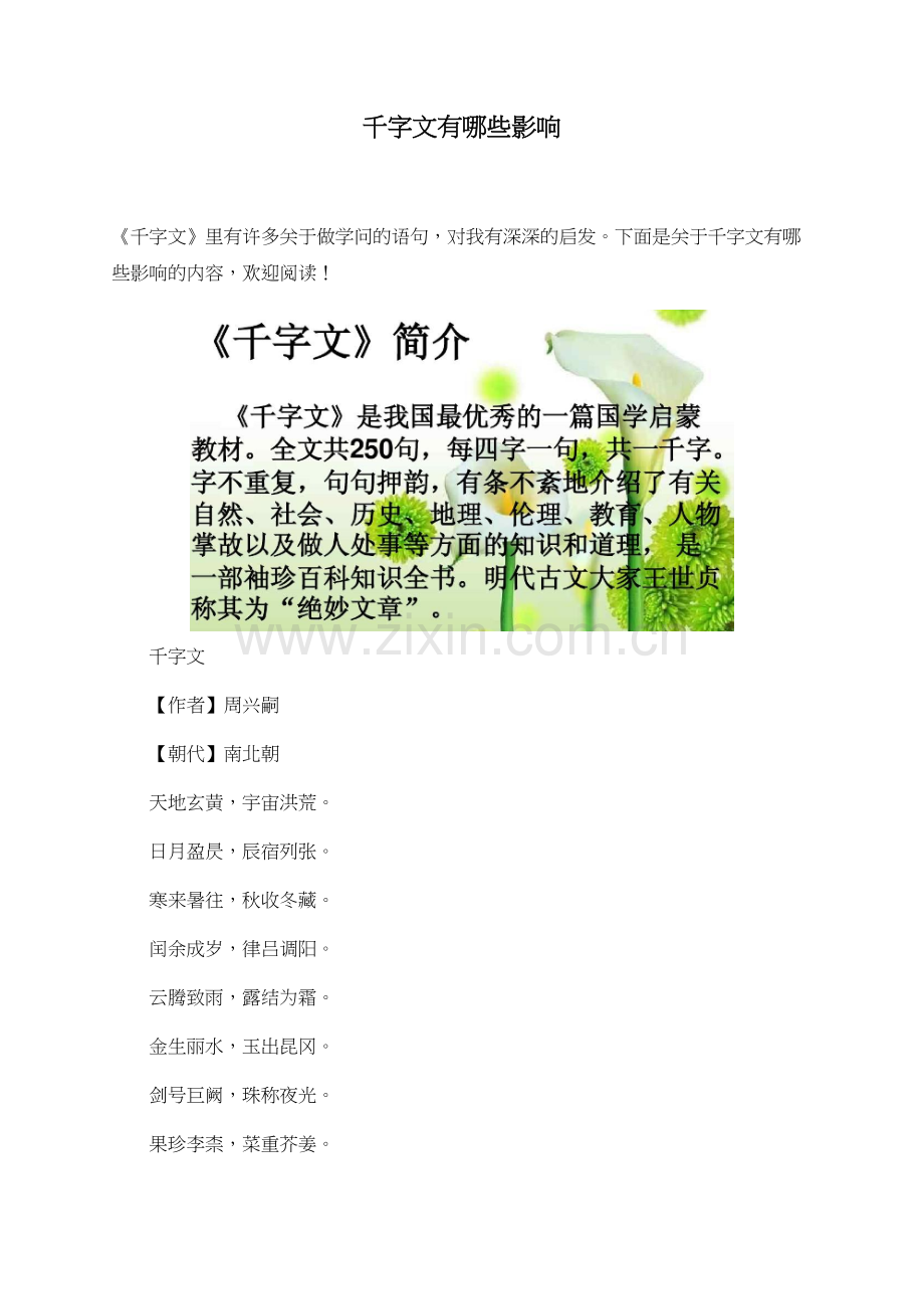 千字文有哪些影响.doc_第1页