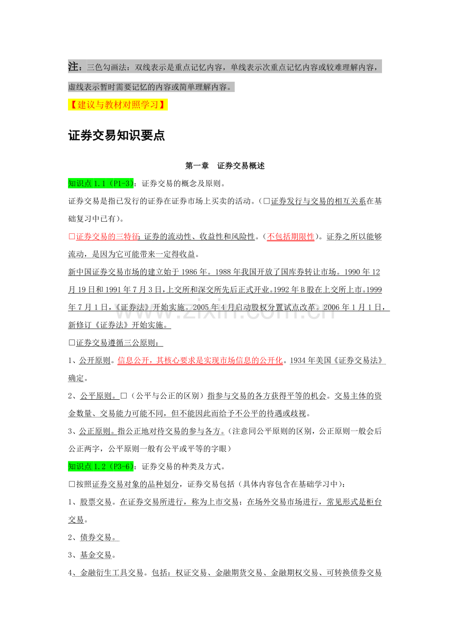 证券交易知识要点.docx_第1页
