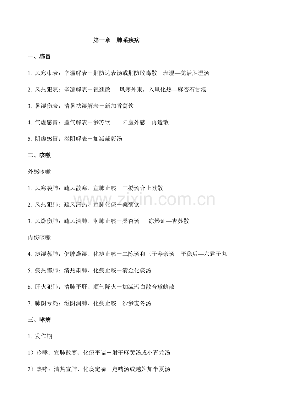 2024年打印主治医师考试中医内科总结.doc_第1页
