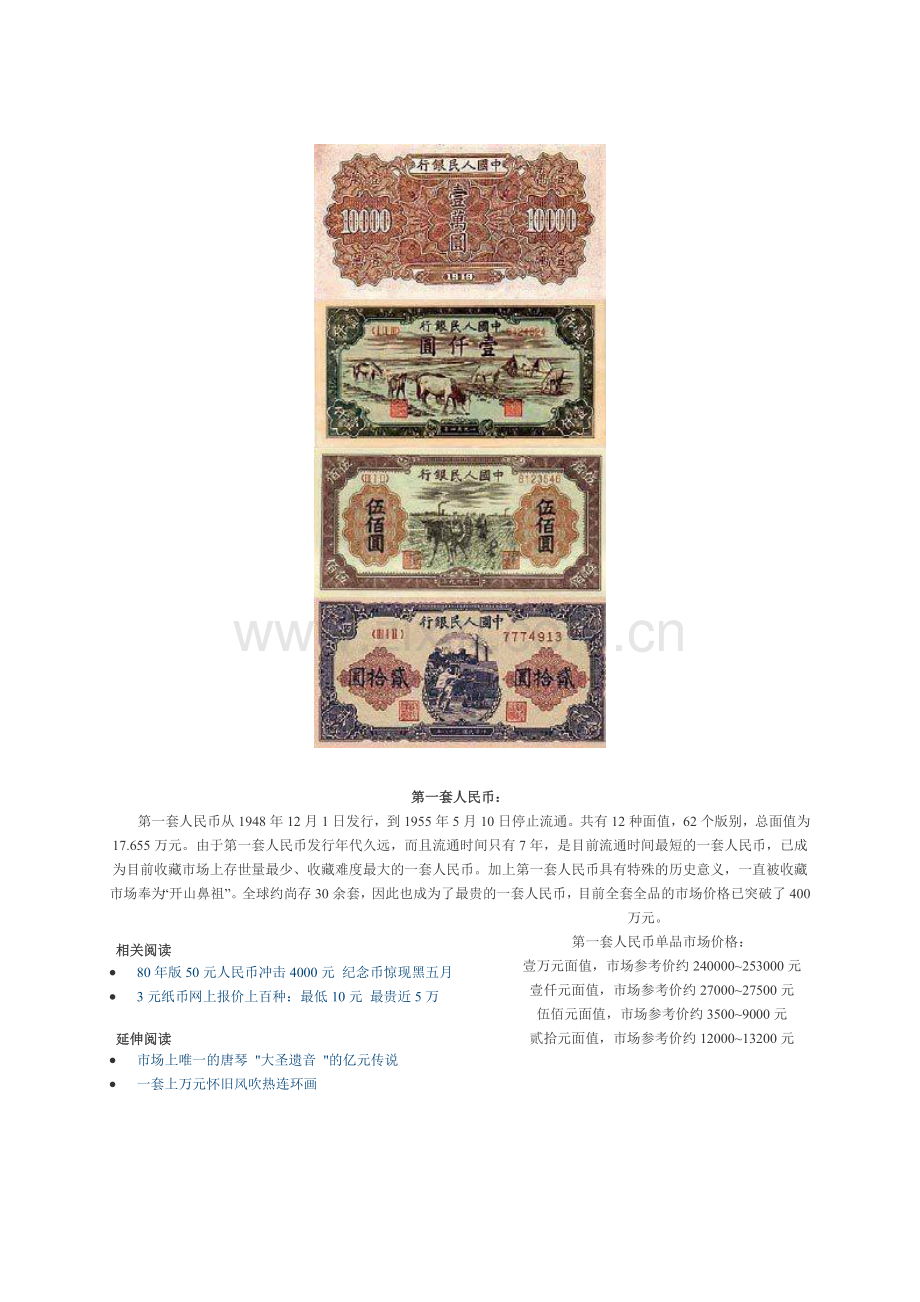 生活中的天价钱币 盘点各套人民币谁最值钱.docx_第2页