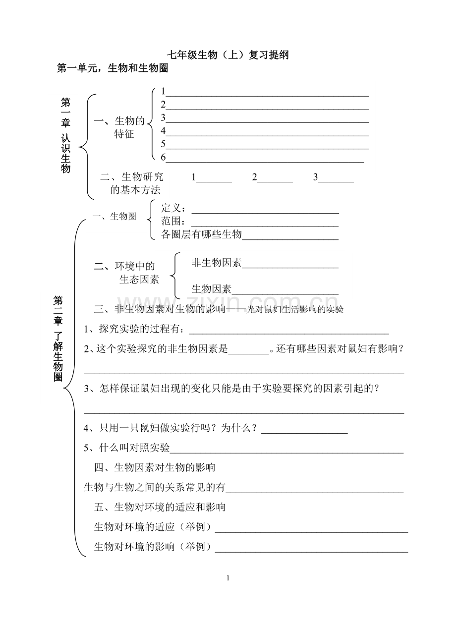 七年级生物(上)复习提纲.doc_第1页