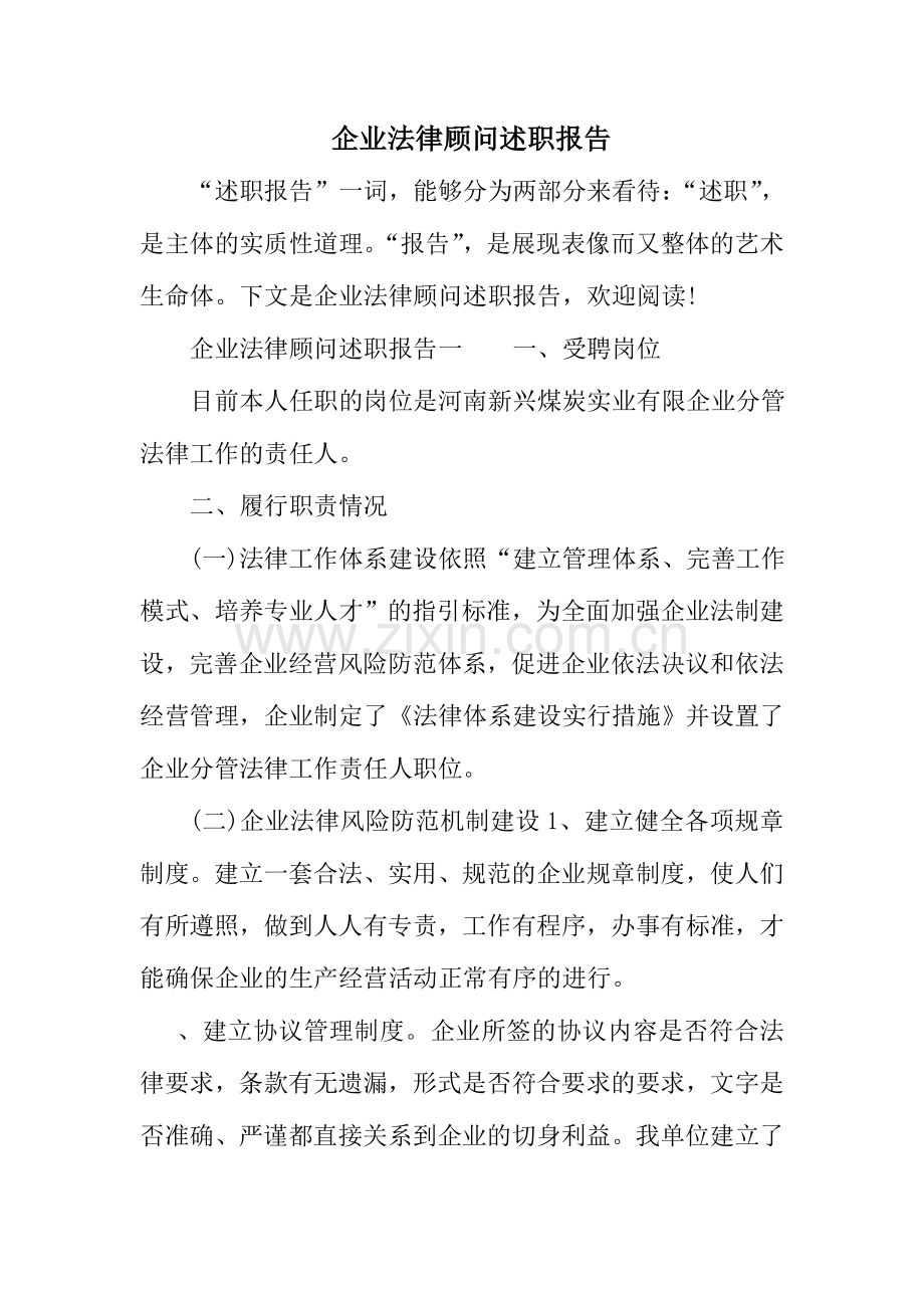 2024年企业法律顾问述职报告.doc_第1页