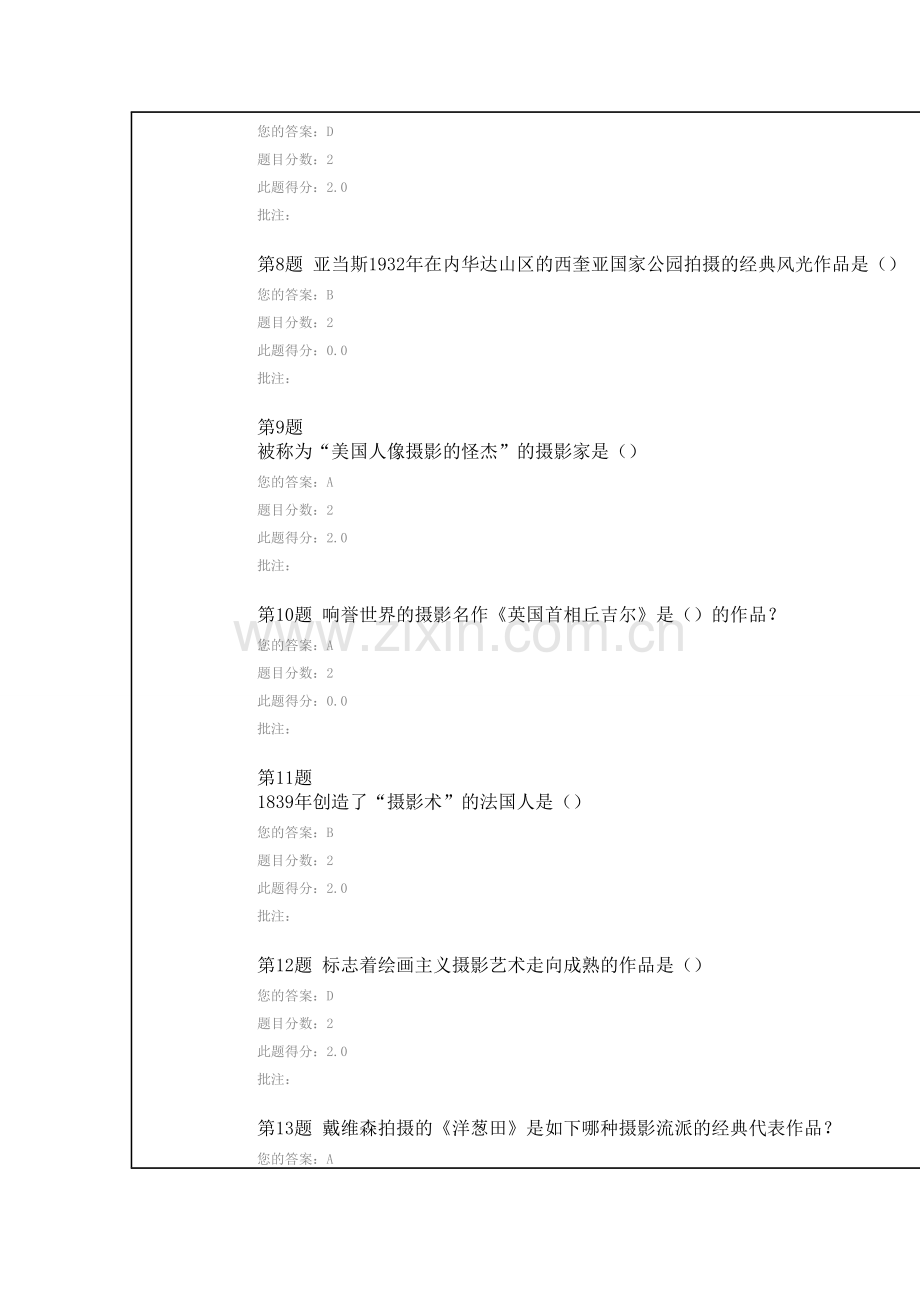 2024年中国石油大学摄影艺术欣赏在线考试.doc_第2页