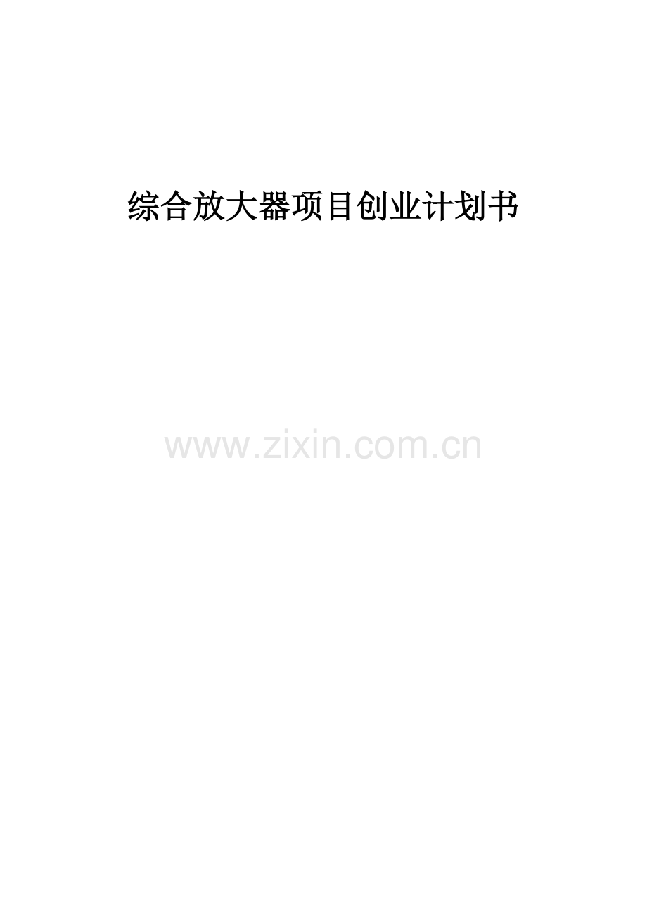综合放大器项目创业计划书.docx_第1页