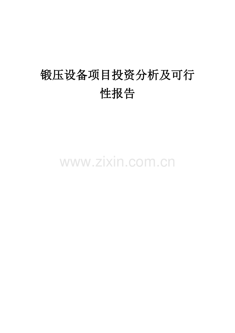 2024年锻压设备项目投资分析及可行性报告.docx_第1页