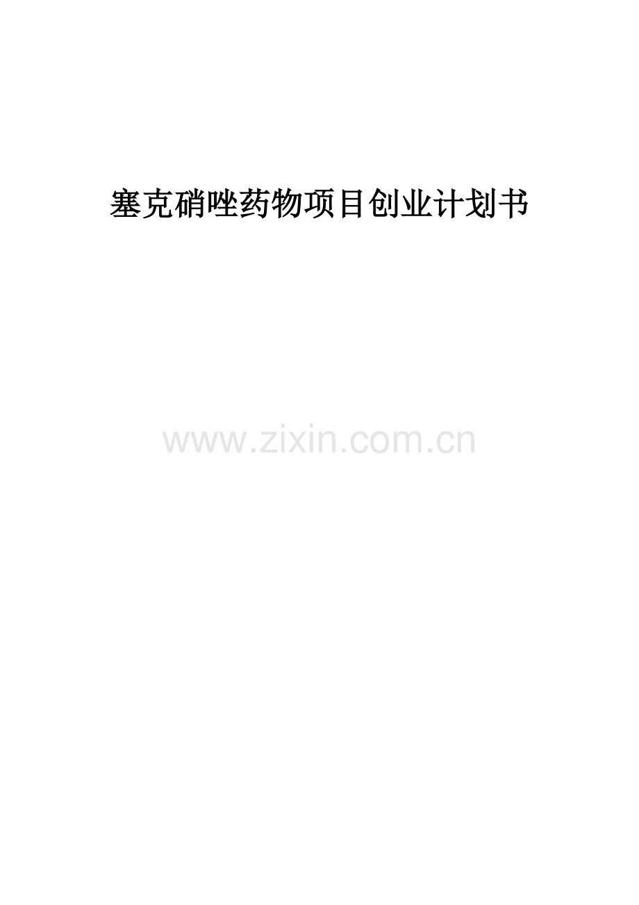塞克硝唑药物项目创业计划书.docx_第1页
