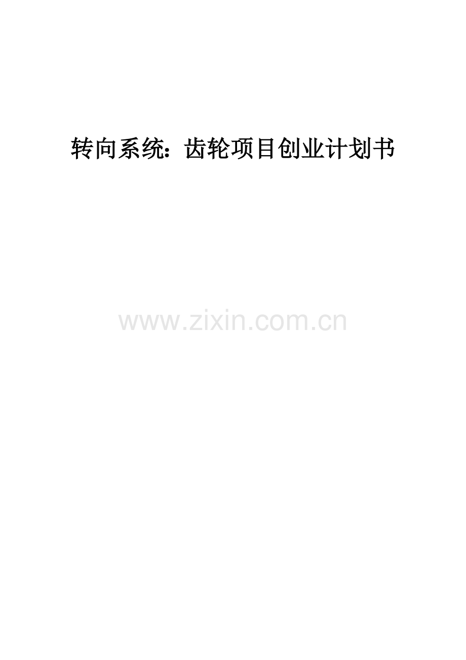 转向系统：齿轮项目创业计划书.docx_第1页