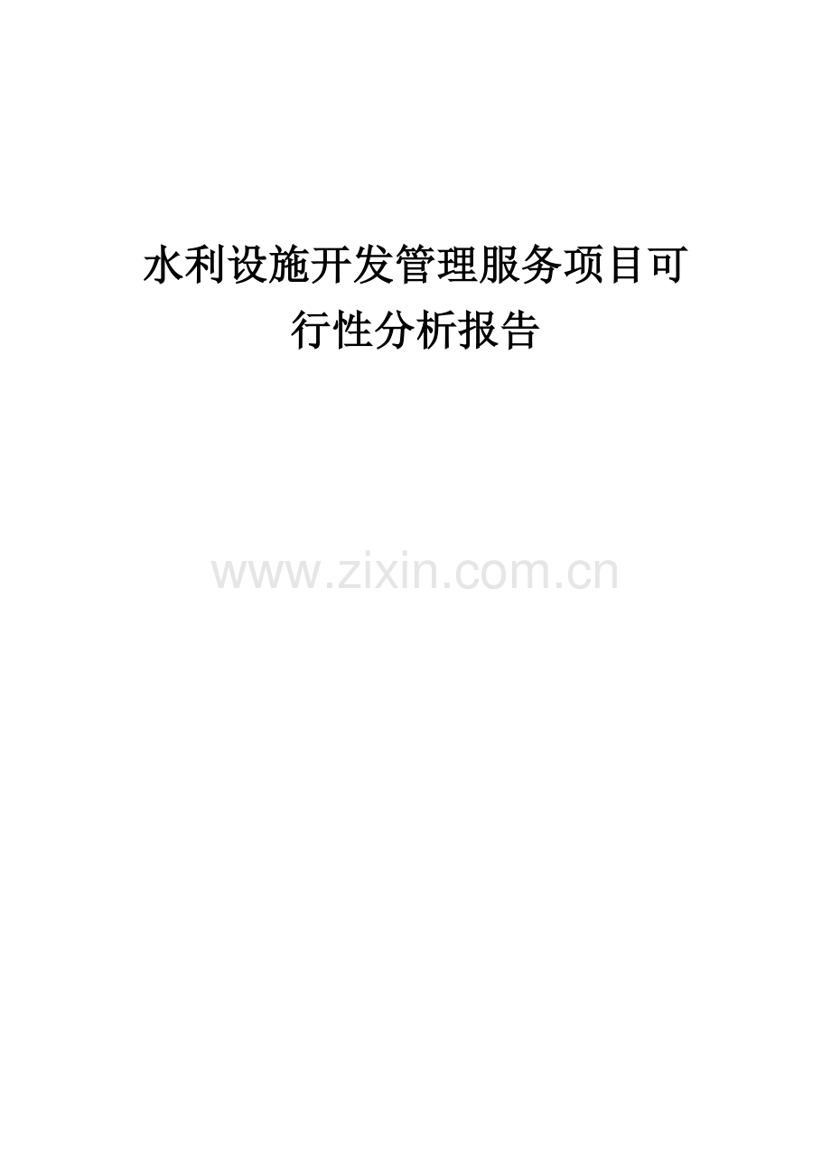 水利设施开发管理服务项目可行性分析报告.docx_第1页