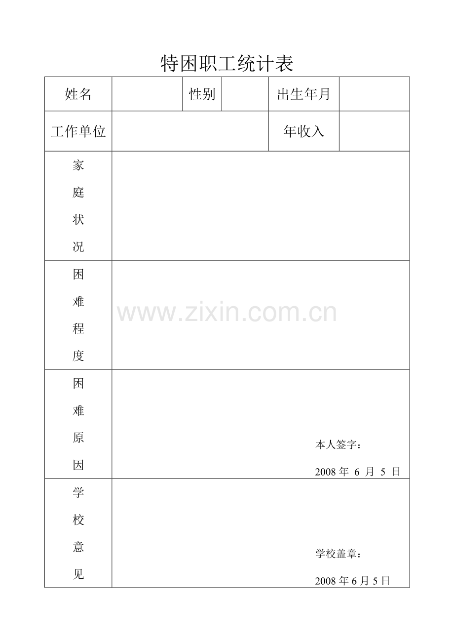 特困职工统计表.doc_第1页