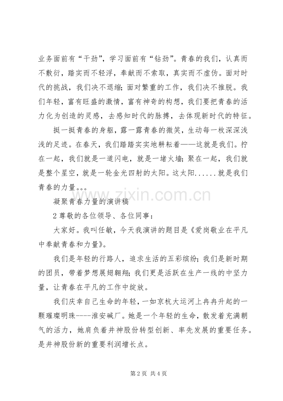 凝聚青春力量演讲范文.docx_第2页