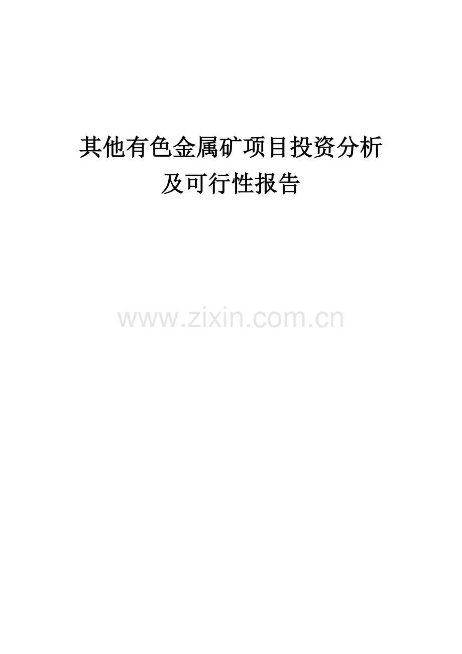2024年其他有色金属矿项目投资分析及可行性报告.docx_第1页