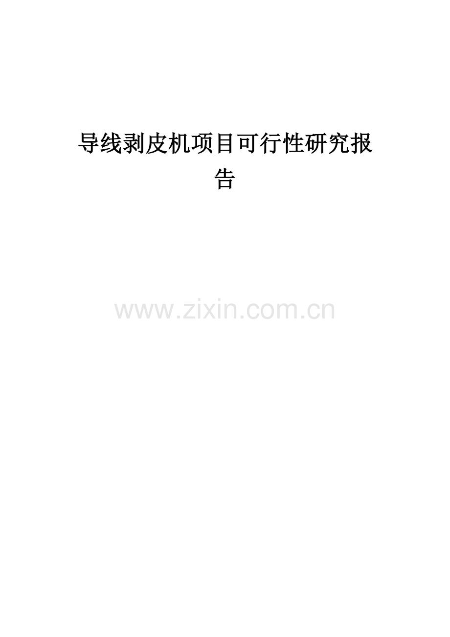 导线剥皮机项目可行性研究报告.docx_第1页