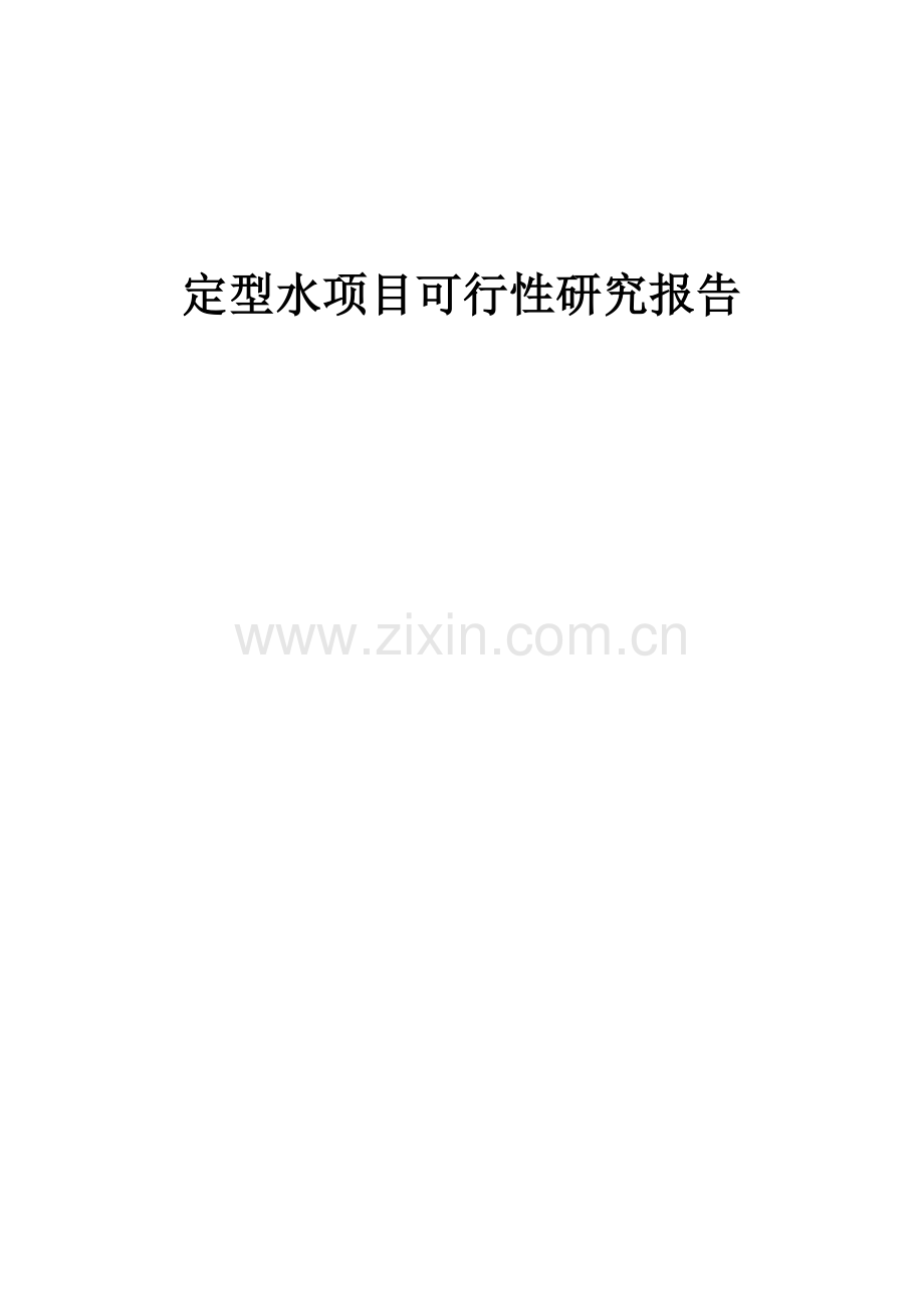 定型水项目可行性研究报告.docx_第1页