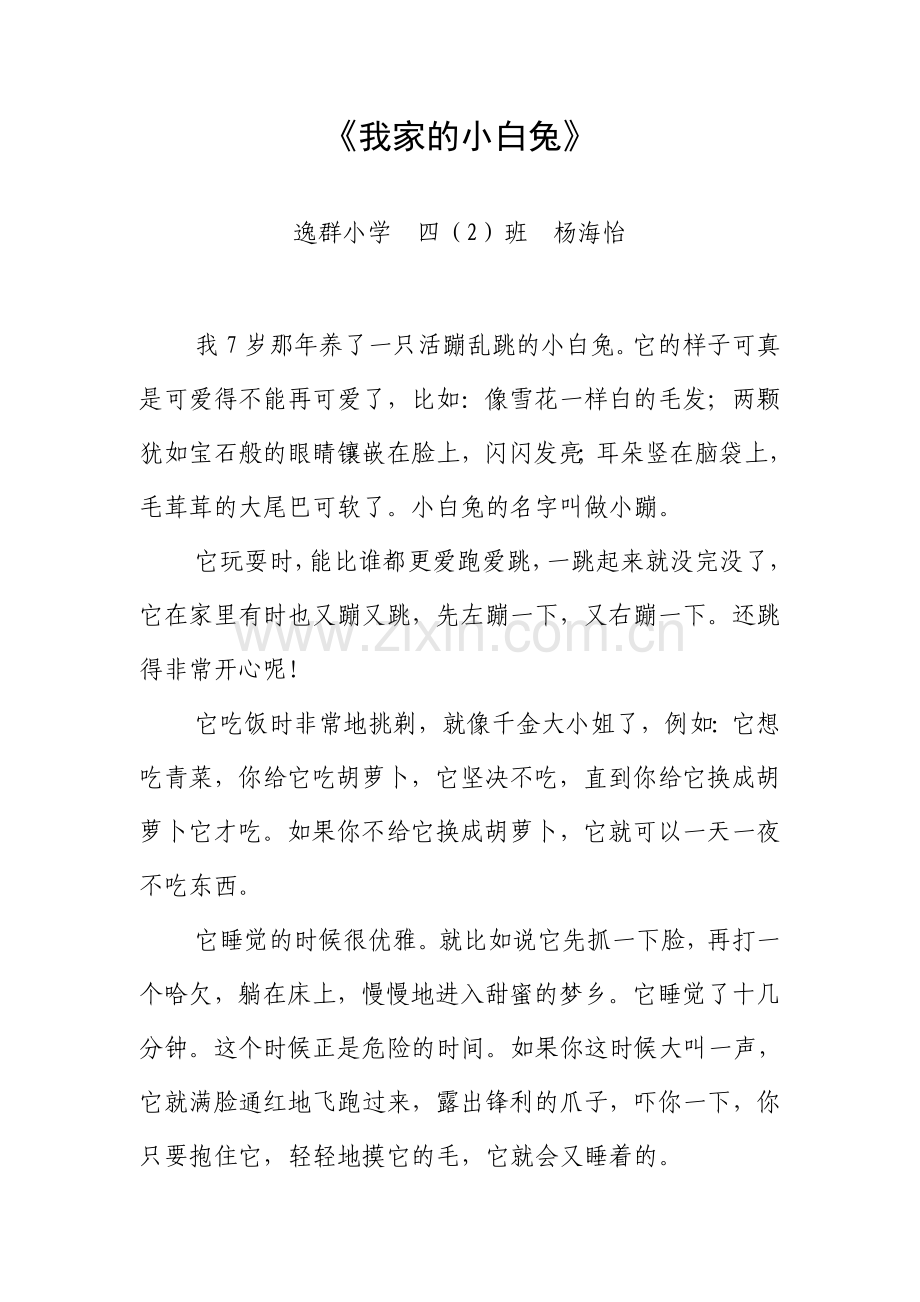 《我家的小白兔》杨海怡.doc_第1页