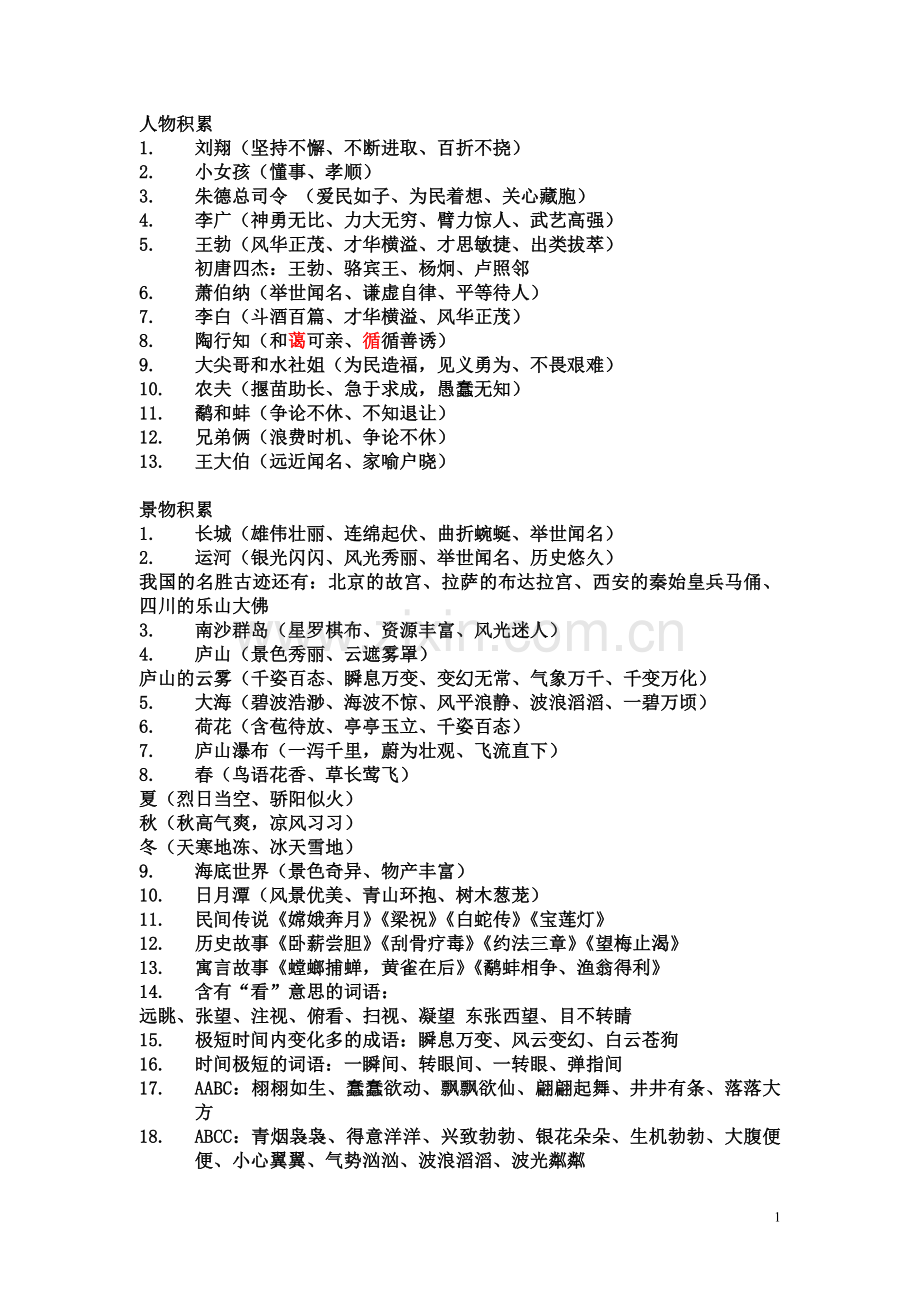 人物、景物和道理积累.doc_第1页