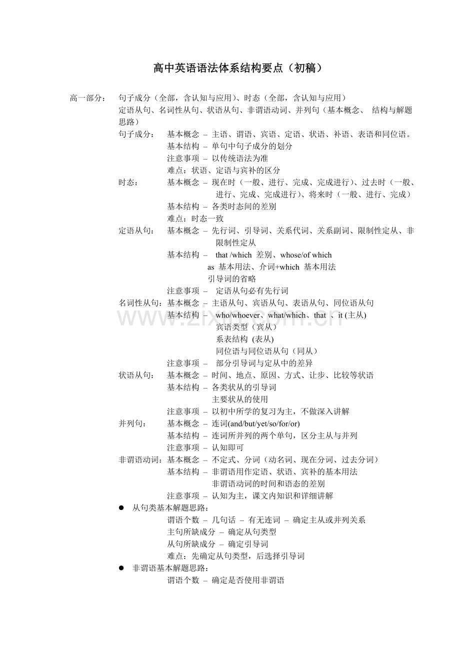 高中英语语法体系结构要点.doc_第1页