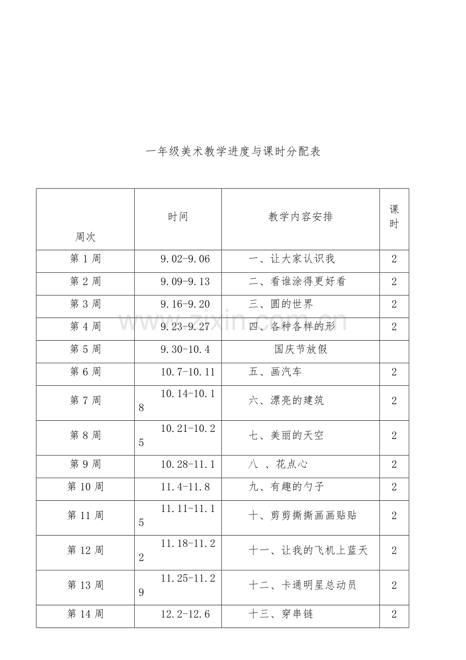 新人美版美术小学一年级上册教案全集.docx_第2页