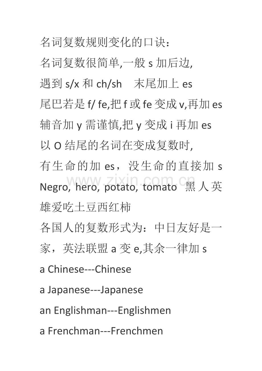 名词复数规则变化的口诀.docx_第1页