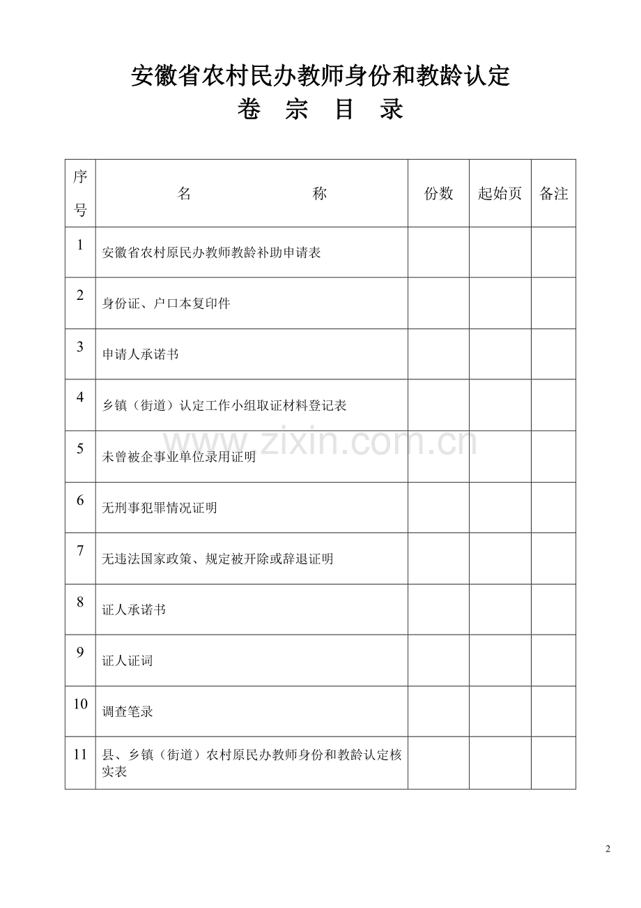 安徽省农村民办教师身份和教龄认定相关表格.doc_第2页