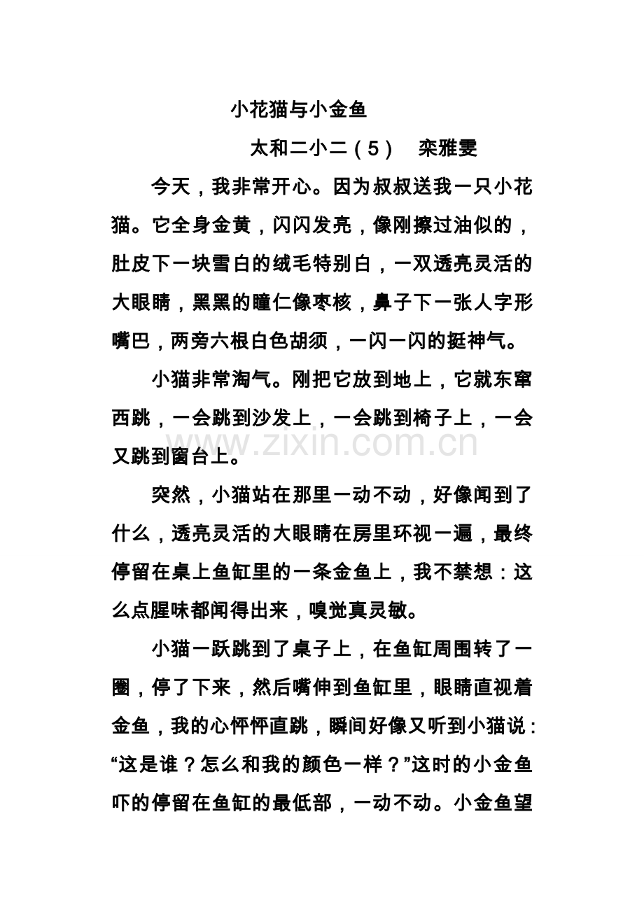 小花猫与小金鱼.doc_第1页