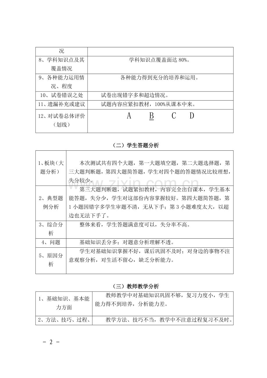 质量分析表品德四.doc_第2页