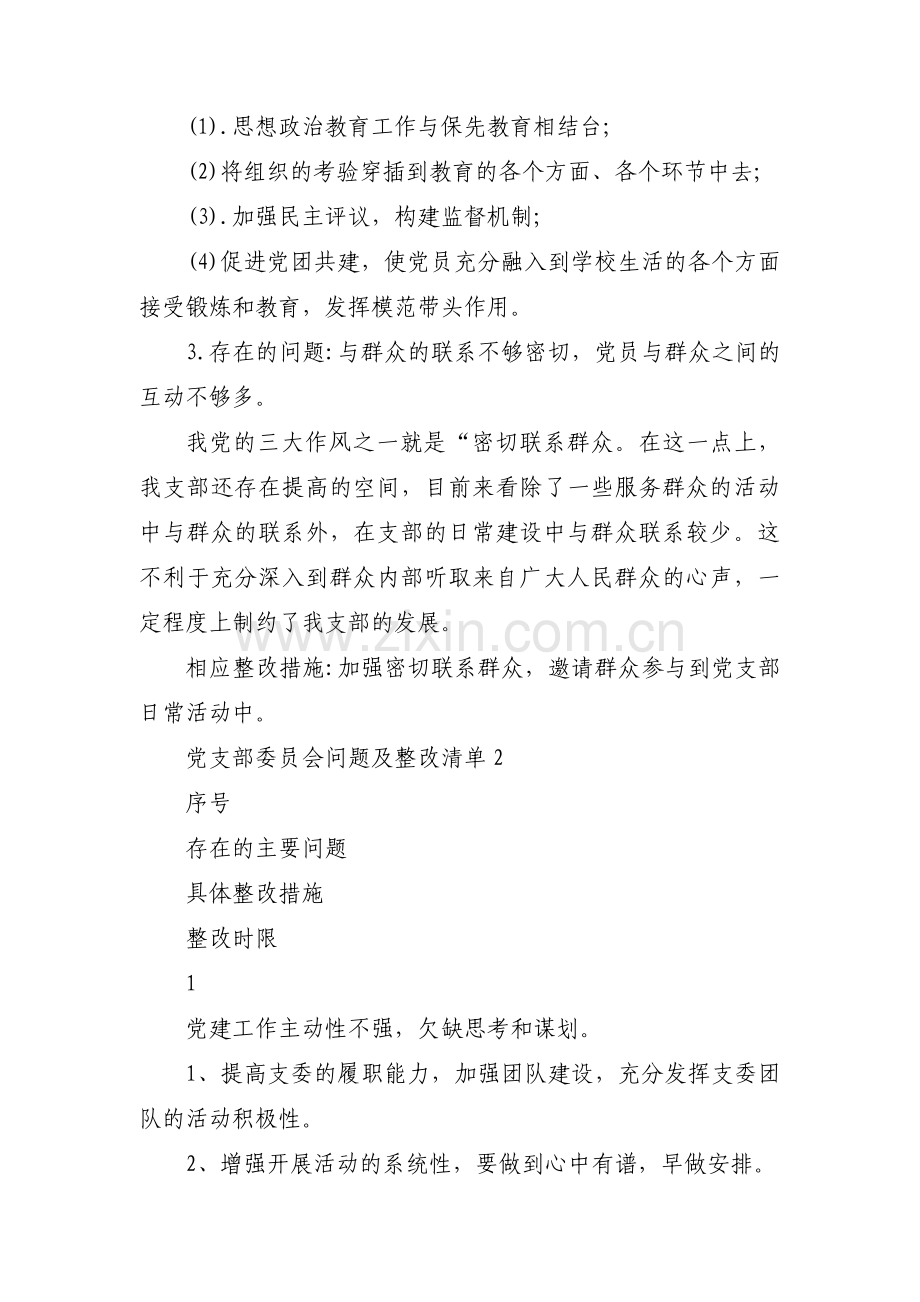 党支部委员会问题及整改清单范文(通用16篇).pdf_第2页