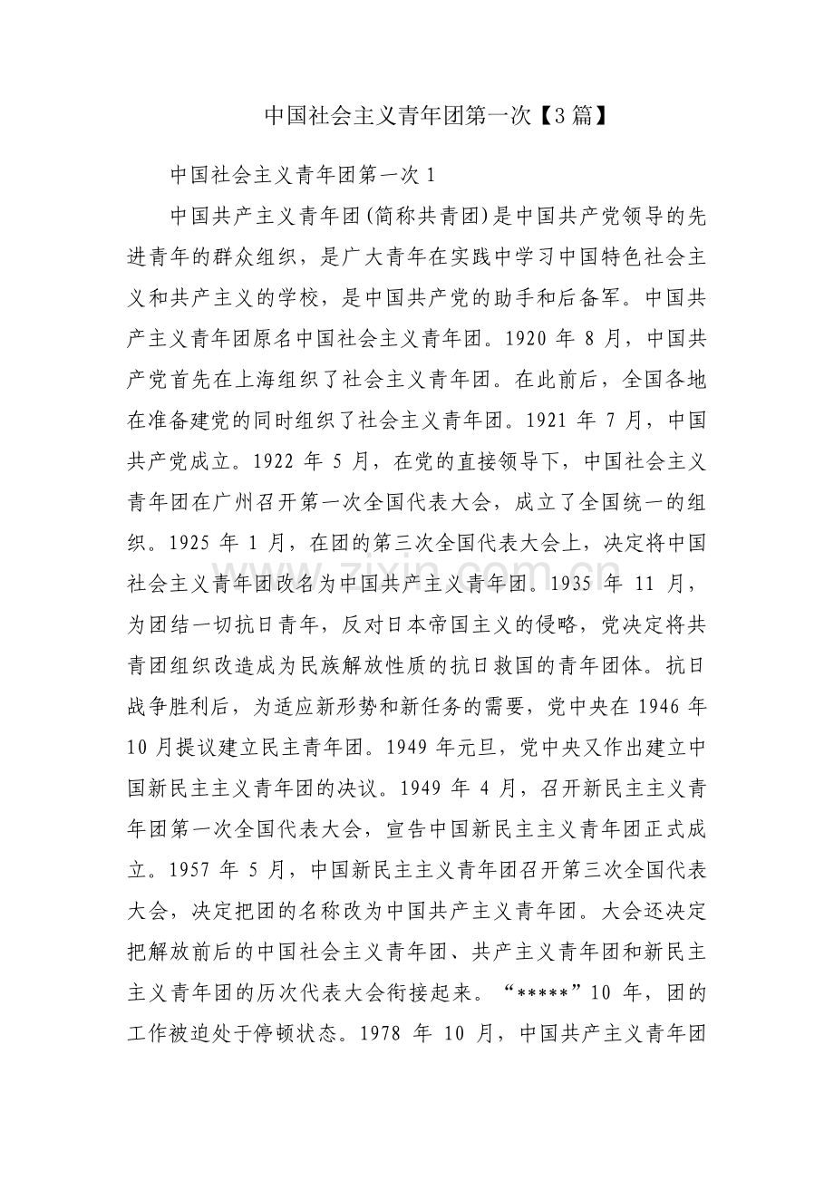 中国社会主义青年团第一次【3篇】.pdf_第1页