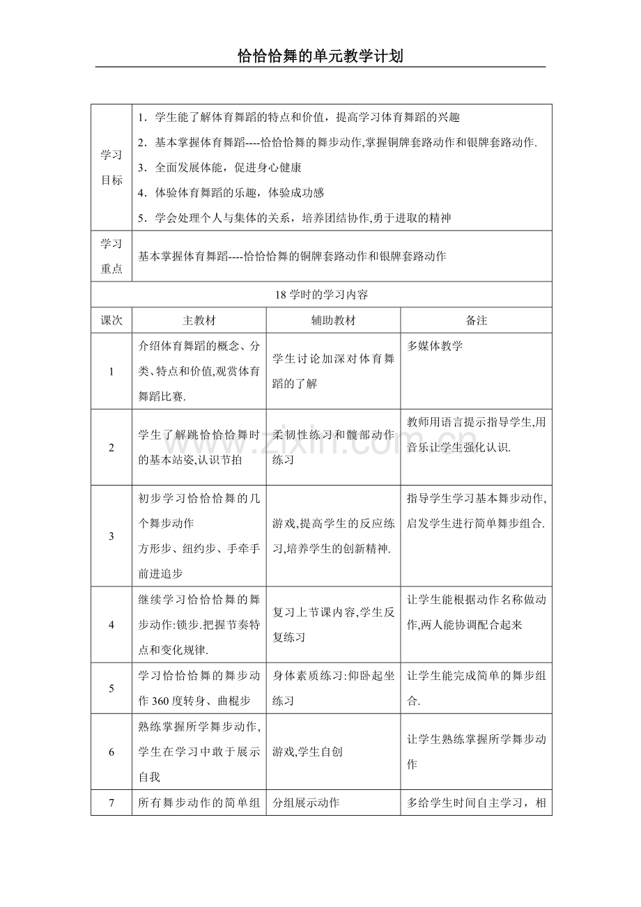 恰恰单元教育计划.doc_第1页