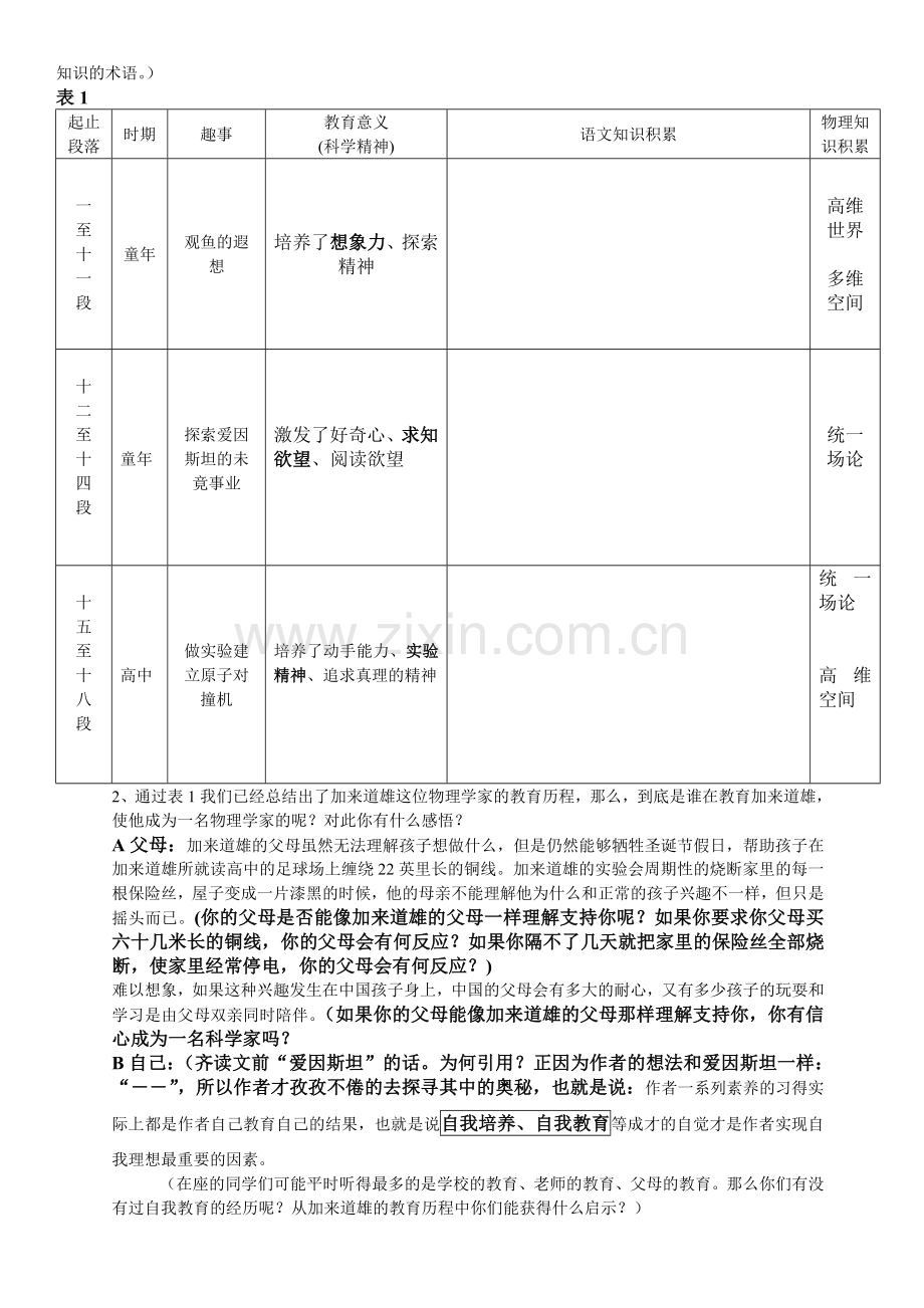 一个物理学家的教育历程学案（教师）.doc_第2页