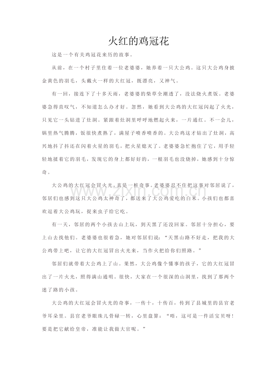 火红的鸡冠花.doc_第1页